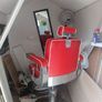 Beautiful red vintage Barbers chair with white piping Image 7
