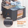 Large Capacity Clothes Storage Bag Organizer with Reinforced Handle Thick Fabric for Comforters, Blankets, Bedding, Foldable with Sturdy Zipper, Clear Window (FREE SHIPPING) Image 6