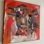 Framed Original Abstract Painting of Cow  Original Gift Image 8