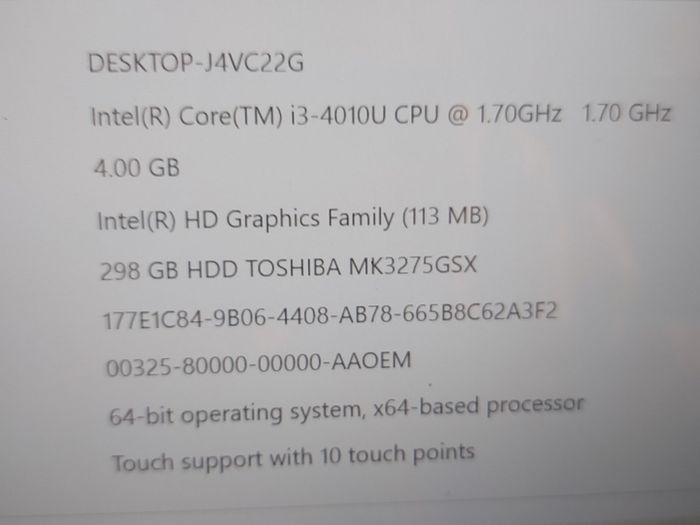 Lenovo 15.6 inch Laptop, Intel Core i3-4010U CPU, 1.7GHz, 4GB Ram, 250GB HDD, Windows 10, Microsoft Edge, Chrome and VLC
