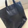 Navy leather tote bag Image 4