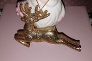 Pair of Gold Shimmering Reindeers