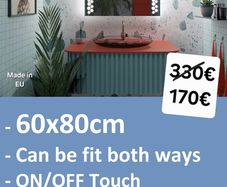 LED Bathroom Mirror 60x80cm Touch Cool Light