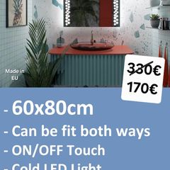 LED Bathroom Mirror 60x80cm Touch Cool Light