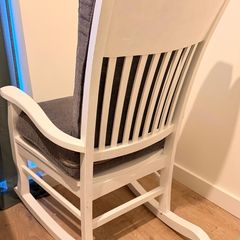 White Rocking Chair with Cushions