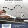 Kitchen Taps Mixer with Pull Out Spray, Pull Down Kitchen Sink Mixer Taps Faucet Monobloc Single Lever Bar Tap 1 Hole with High Image 4