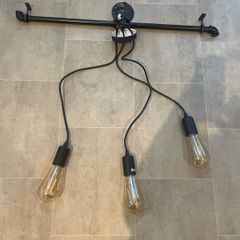 Industrial light fitting and Edison bulbs