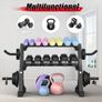 Adjustable Dumbbell Rack Storage 98x41x91/85x32x80CM,2 Tier/3 Tier Weight Storage Rack Organizer Dumbbells Stand Holder Space-Saving Fitness Organiser Durable Stabel Steel for Home Gym Image 3