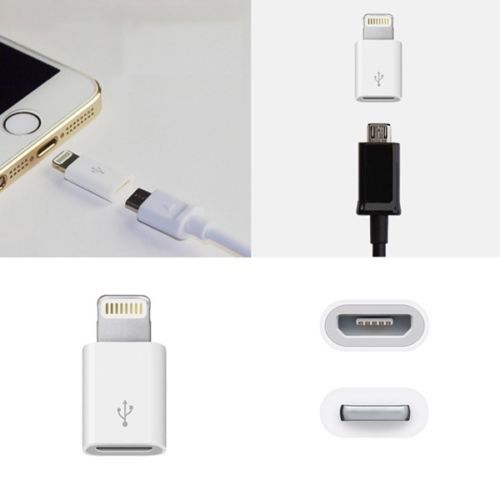 2PCS - [Micro USB (Female) to USB-C (Male) + Micro USB (Female) to Apple Lightning (Male)] Convertors/Adapters (Brand New/Warranty)