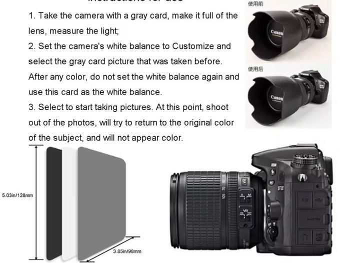 18% White Balance Grey Card Camera Kit