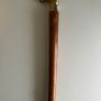 Antique Brass Horse Head on Short Polished Wood Baton Image 3