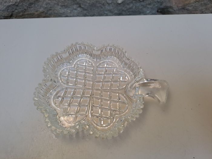 1970s crystal shamrock trinket dish