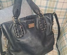 Black Leather Michael Kors Tote Bag