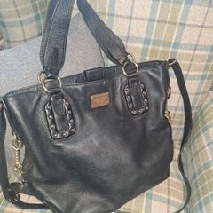 Black Leather Michael Kors Tote Bag