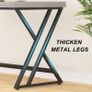 Grey Desk Industrial Wood Home Office Computer for Bedroom Farmhouse Metal Wooden Study Work PC Gaming Writing Table Modern Simple Executive with Storage 47 Inch Light Gray Image 6
