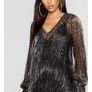 Maternity top (Boohoo) black/silver size 10 Image 5