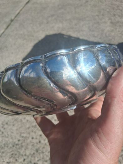 Sterling Silver Wave Bowl (7 Inches 241 grams)