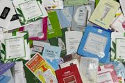 Over 100 pcs bundle of Korean skincare samples bundle bloating paper and exfoliating gloves all new perfect for travel or try before you buy full size