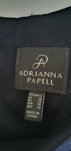 Adrianna Papell navy embellished rushed dress Sz 12UK - Rrp 125 (New)