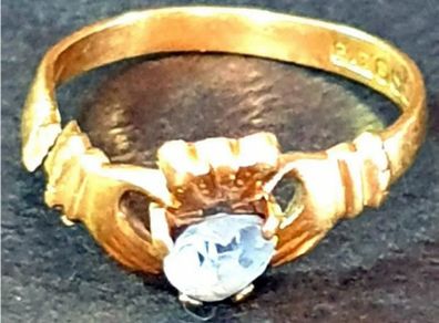 Vintage 9ct Gold Claddagh Ring - 1.6g (Cut Band)