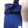 NWT ASOS Navy One Shouldered Dress with Black Velour Detail (Size 10-12) Image 2
