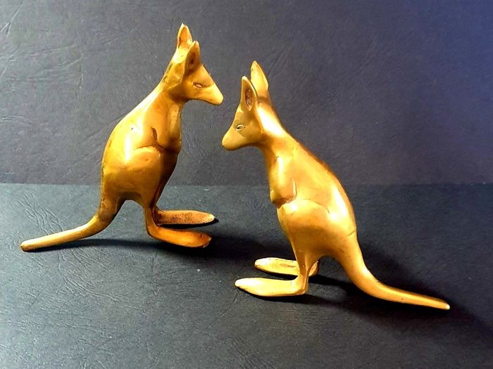 Pair Of Vintage Brass Kangaroo's (Bookends)
