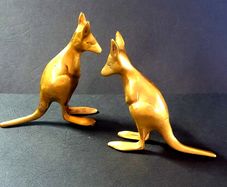 Pair Of Vintage Brass Kangaroo's (Bookends)