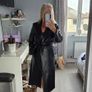Ladies Black Faux Leather Coat New. Size 12/14 Image 3