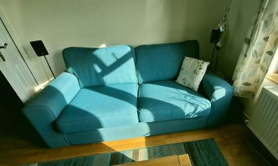 Sea blue sofa, used, in good condition