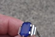 Stunning Art Deco Blue Chalcedony Ring