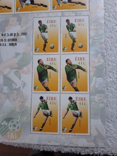 Stamps,Irish soccer Heroes.