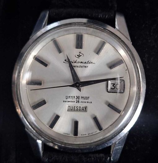Vintage Seikomatic Weekdater 6206-8990 Automatic Watch From Nov 1964
