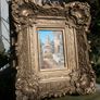 Antique Small oil on canvas painting and gold Louis Style French Deluxe Antique Frame (13,5" x 15,5") Image 6