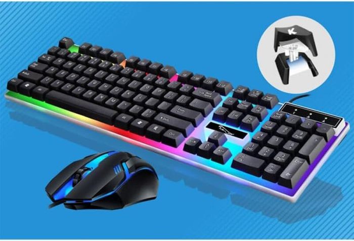 Wired Gaming Keyboard and Mouse Set with Led Backlight Ergonomic Design Liquid-Resistant Keyboard for Comfortable Long-Term Use