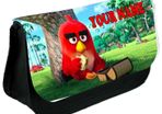 Red Angry bird Personalized Pencil Case Make up bag School Birthday Gift Boys Girls with your own name on it! / back to school stationery