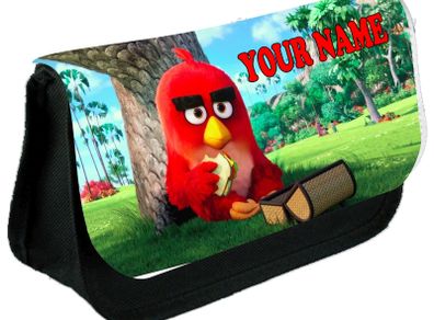 Red Angry bird Personalized Pencil Case Make up bag School Birthday Gift Boys Girls with your own name on it! / back to school stationery