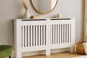 White Radiator Cover Cabinet Stylish Wooden Heater Cover with Shelf