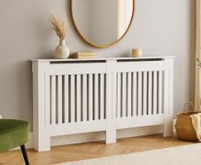 White Radiator Cover Cabinet Stylish Wooden Heater Cover with Shelf