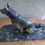 Antique French bronze Alsatian German Shepherd statue by Rochard 1930s Image 4