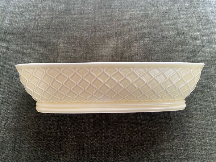 Vintage Mid-Century pale yellow Ceramic Window Box Planter