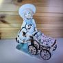 Fine Porcelain Girl With Flower Cart Vintage Lenwile Ardalt Art Ware ROC Japan Image 3