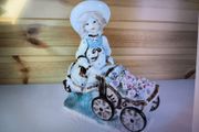 Fine Porcelain Girl With Flower Cart Vintage Lenwile Ardalt Art Ware ROC Japan