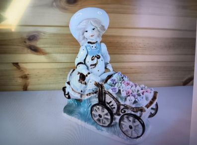 Fine Porcelain Girl With Flower Cart Vintage Lenwile Ardalt Art Ware ROC Japan
