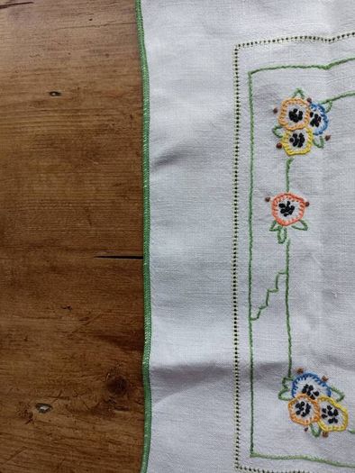 vintage embroidered table covering