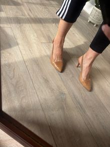 Lodi womans nude sling back shoes