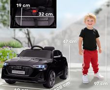 Audi E-tron Licensed 12V Kids Electric Ride On Car with Parental Remote Music Lights MP3 Suspension Wheels for 3-5 Years Black