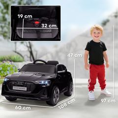 Audi E-tron Licensed 12V Kids Electric Ride On Car with Parental Remote Music Lights MP3 Suspension Wheels for 3-5 Years Black