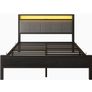 5FT King Size Bed Frame with LED Lights and Charging Station Image 2