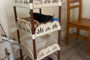 4-Tier Kitchen Trolley Cream &amp; Brown