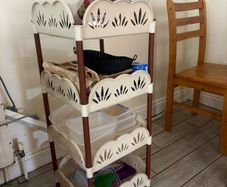4-Tier Kitchen Trolley Cream & Brown